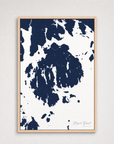 Mount Desert Coastal Map — Canvas Vertical — navy, Light Wood