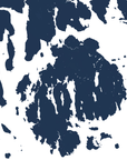 Mount Desert Coastal Map — Fine Art Print Horizontal, navy, No Frame, 10x8
