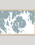 Mount Desert Coastal Map — Fine Art Print Horizontal, soft-blue, Oak, 10x8