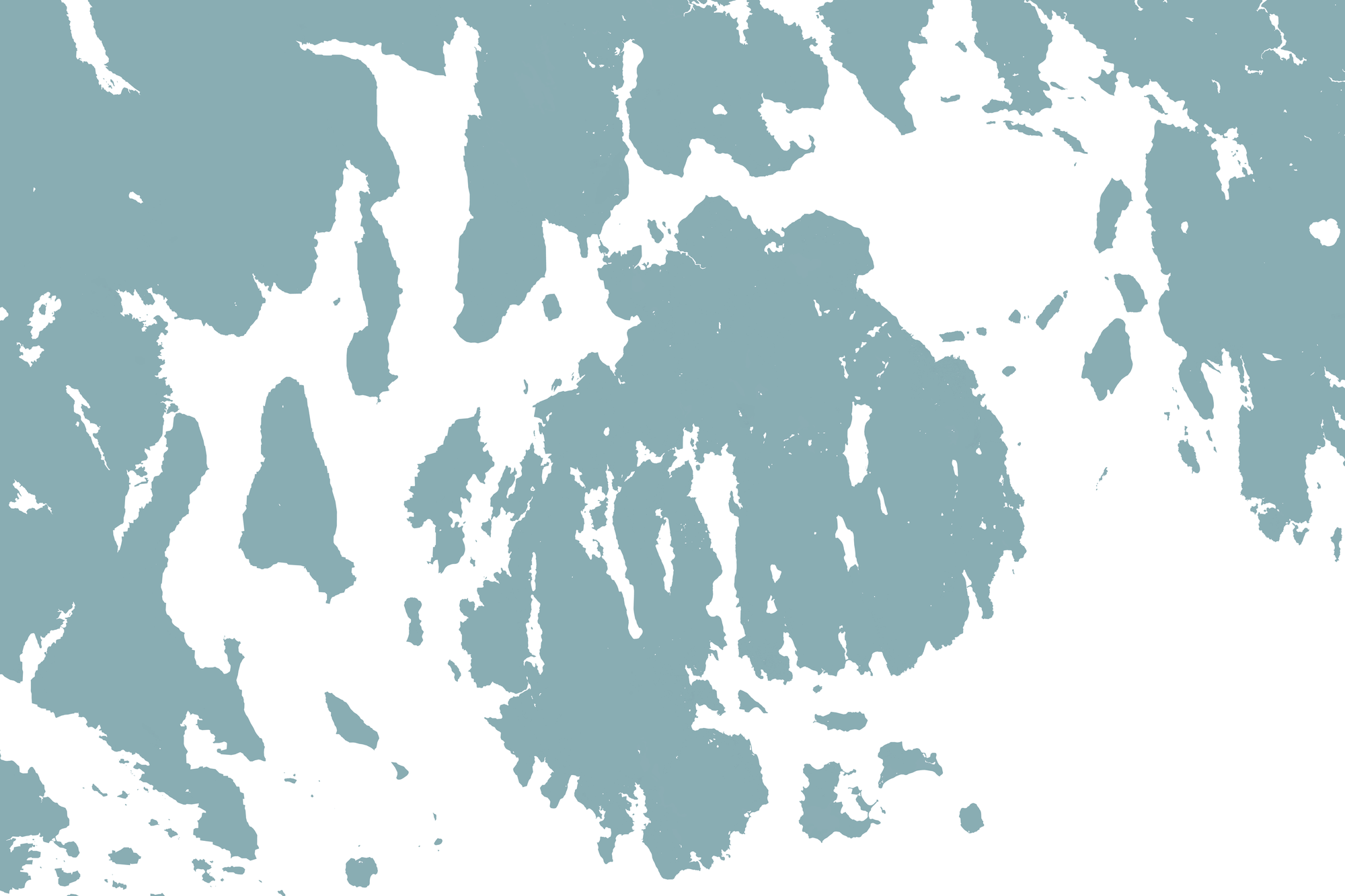 Mount Desert Coastal Map — Fine Art Print Horizontal, soft-blue, No Frame, 10x8