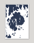 Mount Desert Coastal Map — Fine Art Print Vertical, navy, White Frame, 8x10