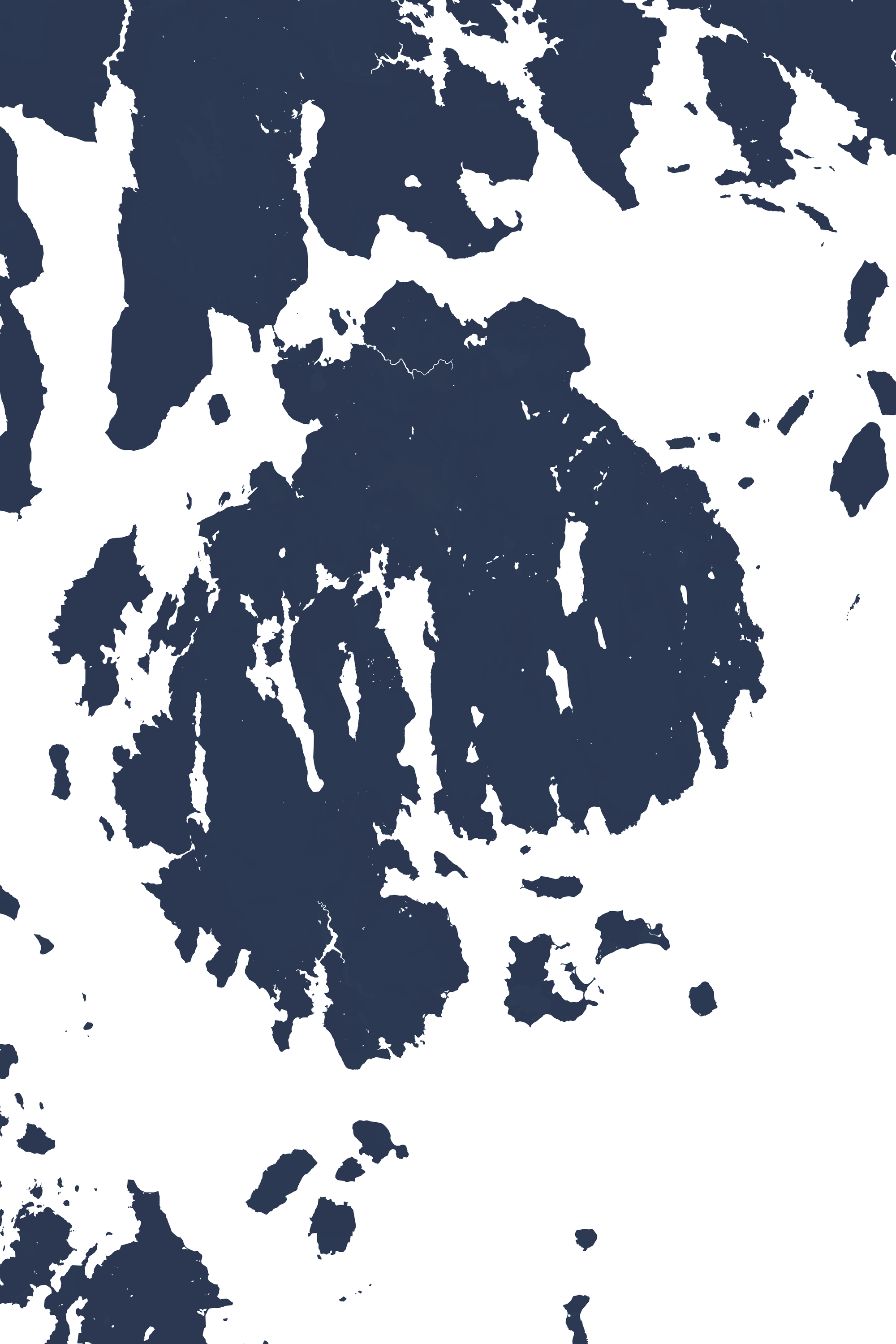 Mount Desert Coastal Map — Fine Art Print Vertical, navy, No Frame, 8x10
