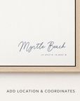Myrtle Beach canvas map — location and coordinates customization
