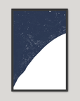 Myrtle Beach Coastal Map — Fine Art Print Vertical, navy, Black Frame, 8x10