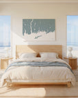 Mystic soft blue horizontal wrapped canvas map in the ratio 3:2 hand mockup