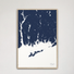 Mystic Coastal Map — Canvas Vertical, navy, Natural Oak