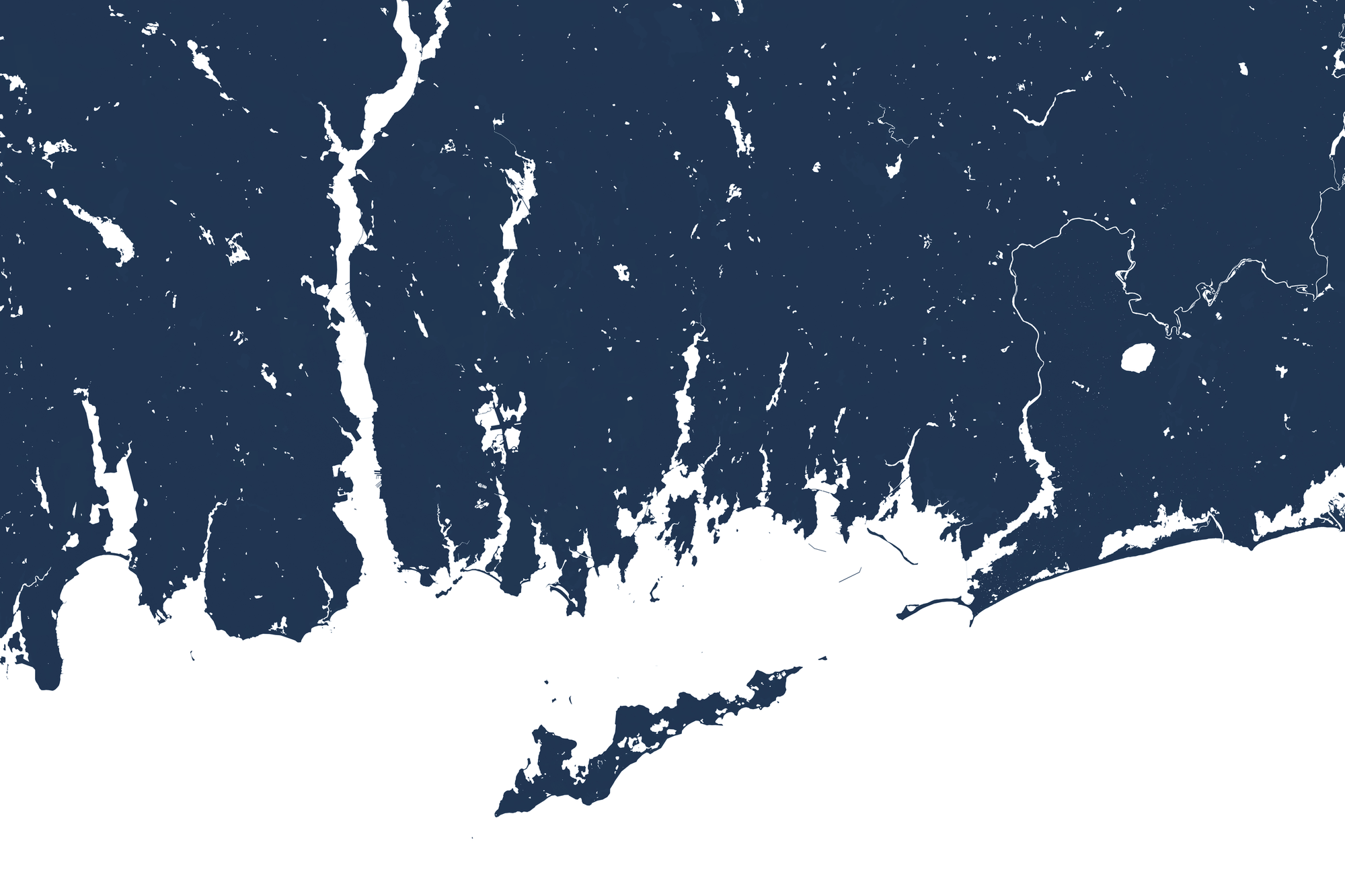 Mystic Coastal Map — Fine Art Print Horizontal, navy, No Frame, 10x8
