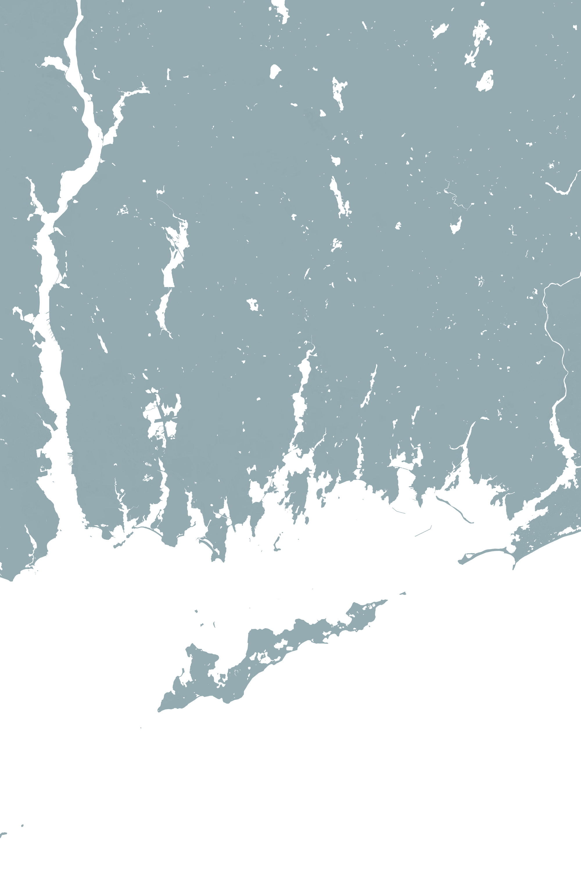 Mystic Coastal Map — Fine Art Print Vertical, soft-blue, No Frame, 8x10