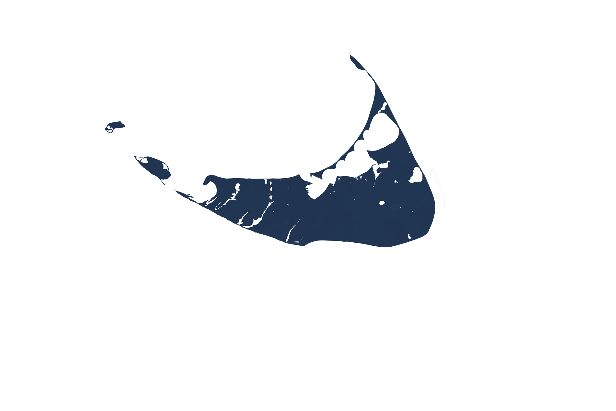 Nantucket Coastal Map — Fine Art Print Horizontal, navy, No Frame, 10x8
