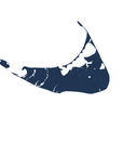 Nantucket Coastal Map — Fine Art Print Horizontal, navy, No Frame, 10x8