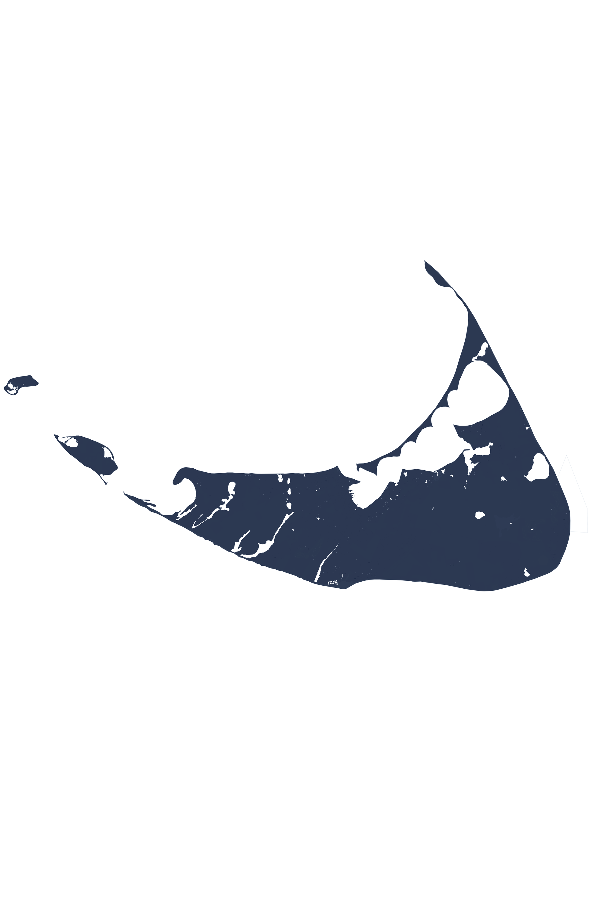 Nantucket Coastal Map — Fine Art Print Vertical, navy, No Frame, 8x10