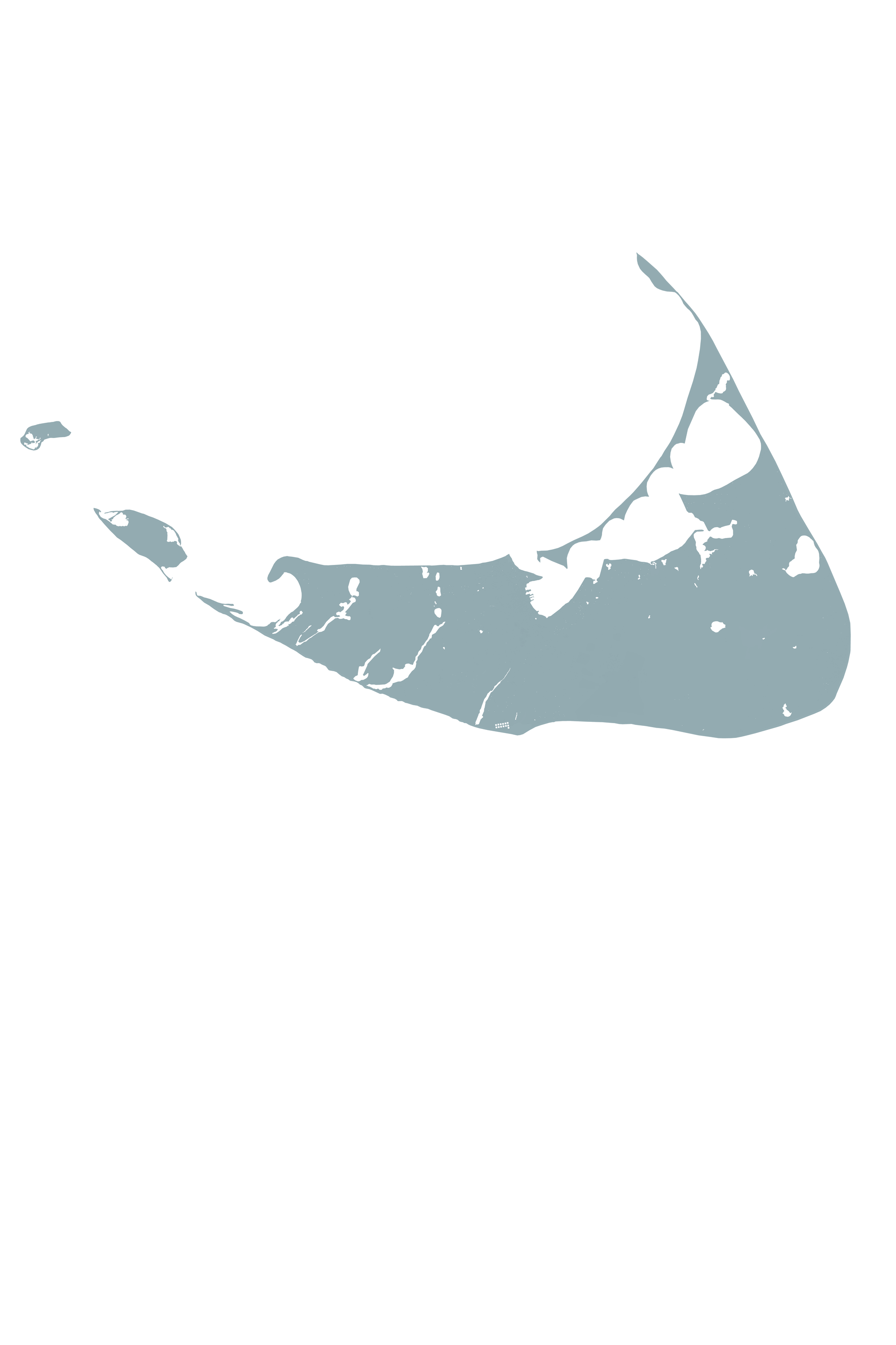 Nantucket Coastal Map — Fine Art Print Vertical, soft-blue, No Frame, 8x10