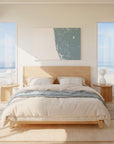 Naples soft blue horizontal wrapped canvas map in the ratio 3:2 hand mockup