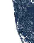 Naples Coastal Map — Fine Art Print Horizontal, navy, No Frame, 10x8