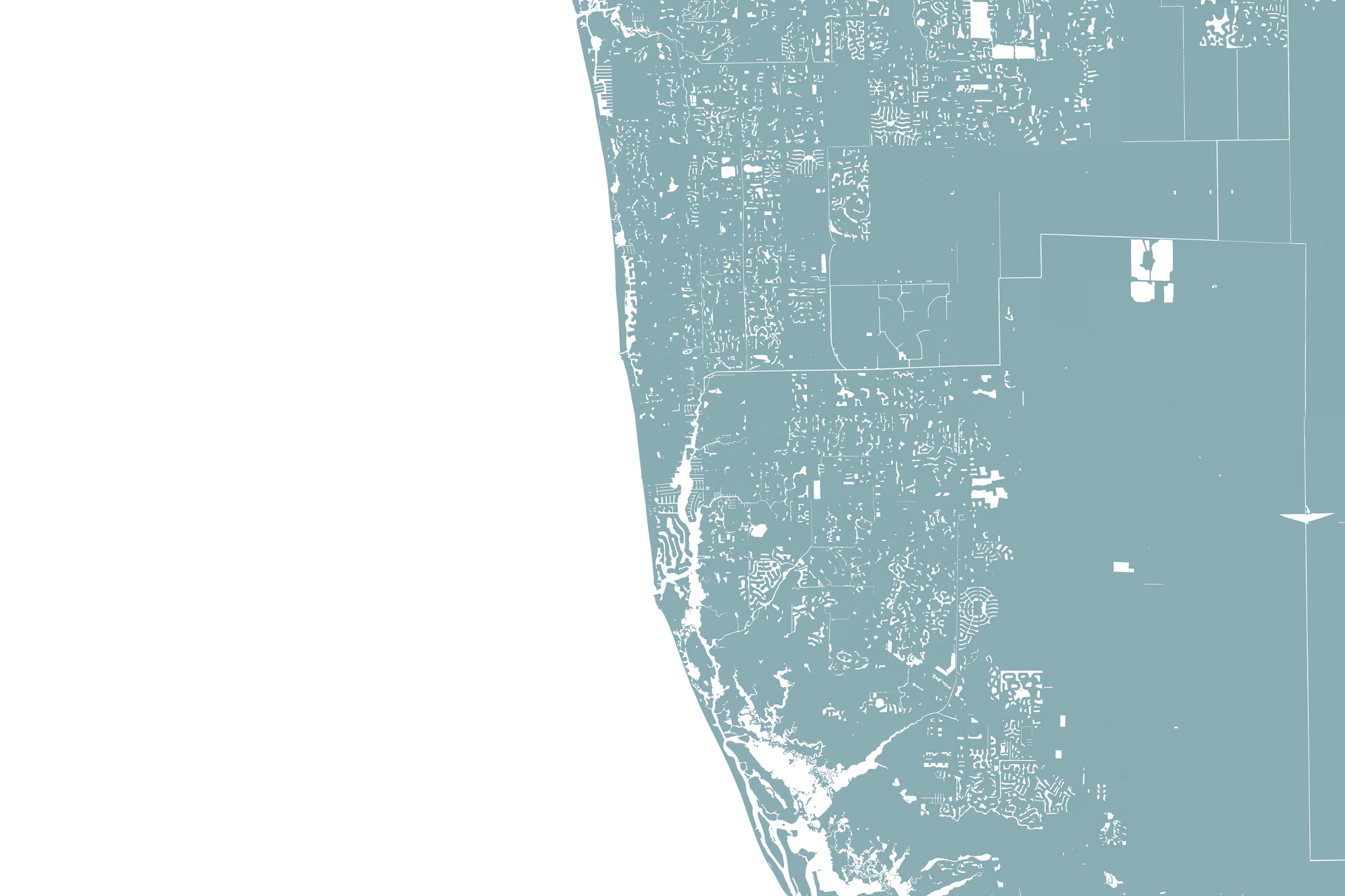 Naples Coastal Map — Fine Art Print Horizontal, soft-blue, No Frame, 10x8