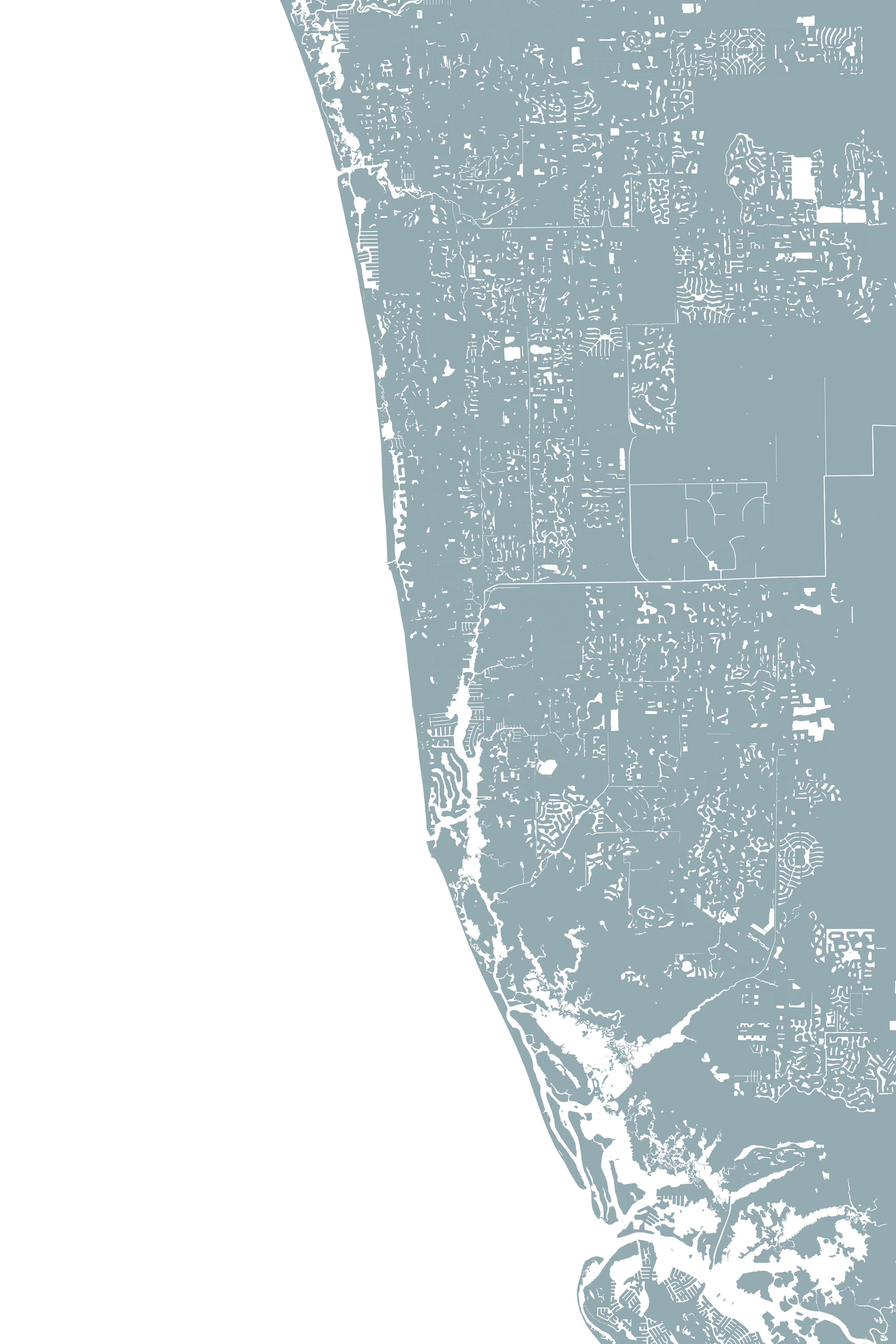 Naples Coastal Map — Fine Art Print Vertical, soft-blue, No Frame, 8x10