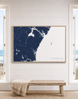 New Hampshire Coast canvas map — window-scene interior