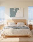 New Hampshire Coast soft blue horizontal wrapped canvas map in the ratio 3:2 hand mockup