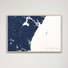 New Hampshire Coast Coastal Map — Canvas Horizontal, navy, Natural Oak