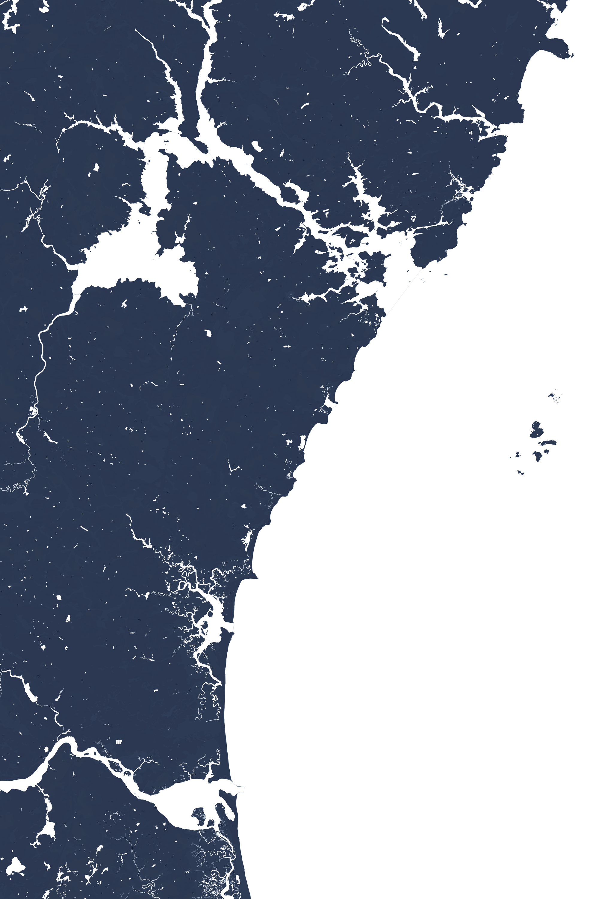 New Hampshire Coast Coastal Map — Fine Art Print Vertical, navy, No Frame, 8x10