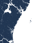 New Hampshire Coast Coastal Map — Fine Art Print Vertical, navy, No Frame, 8x10