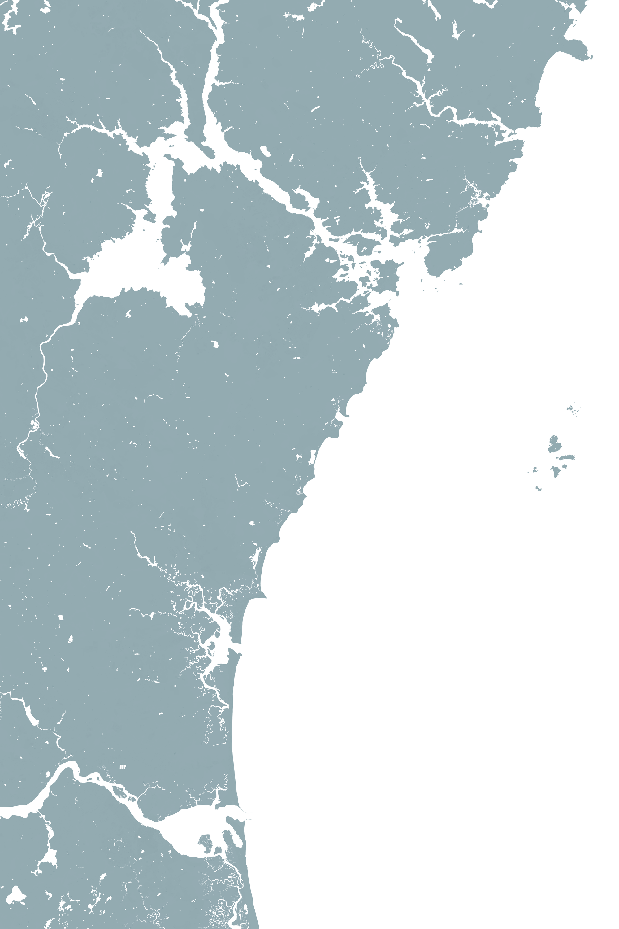 New Hampshire Coast Coastal Map — Fine Art Print Vertical, soft-blue, No Frame, 8x10