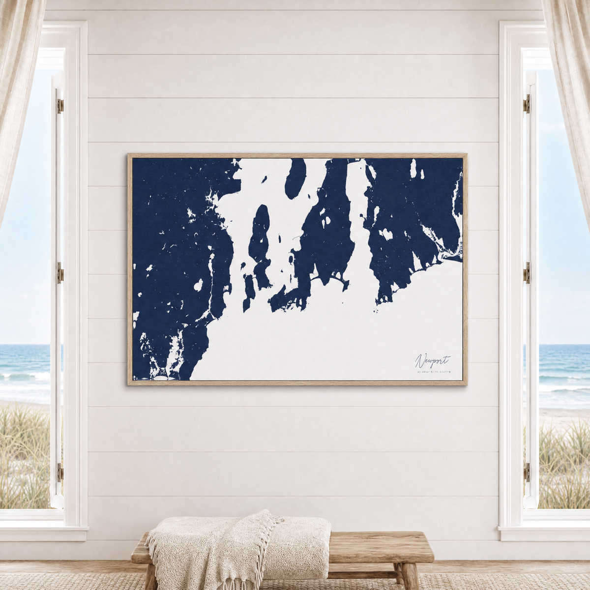 Newport canvas map — window-scene interior