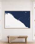 Newport Beach canvas map — window-scene interior