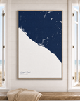 Newport Beach canvas map — window-scene interior