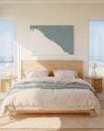 Newport Beach soft blue horizontal wrapped canvas map in the ratio 3:2 hand mockup