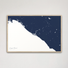 Newport Beach Coastal Map — Canvas Horizontal, navy, Natural Oak