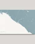 Newport Beach Coastal Map — Canvas Horizontal, soft-blue, No Frame