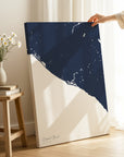 Newport Beach navy vertical wrapped canvas map in the ratio 2:3 hand mockup