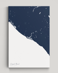 Newport Beach Coastal Map — Canvas Vertical, navy, No Frame