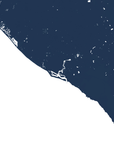 Newport Beach Coastal Map — Fine Art Print Horizontal, navy, No Frame, 10x8