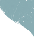 Newport Beach Coastal Map — Fine Art Print Horizontal, soft-blue, No Frame, 10x8