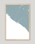 Newport Beach Coastal Map — Fine Art Print Vertical, soft-blue, Oak, 8x10