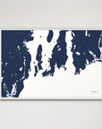 Newport Coastal Map — Canvas Horizontal, navy, White Frame