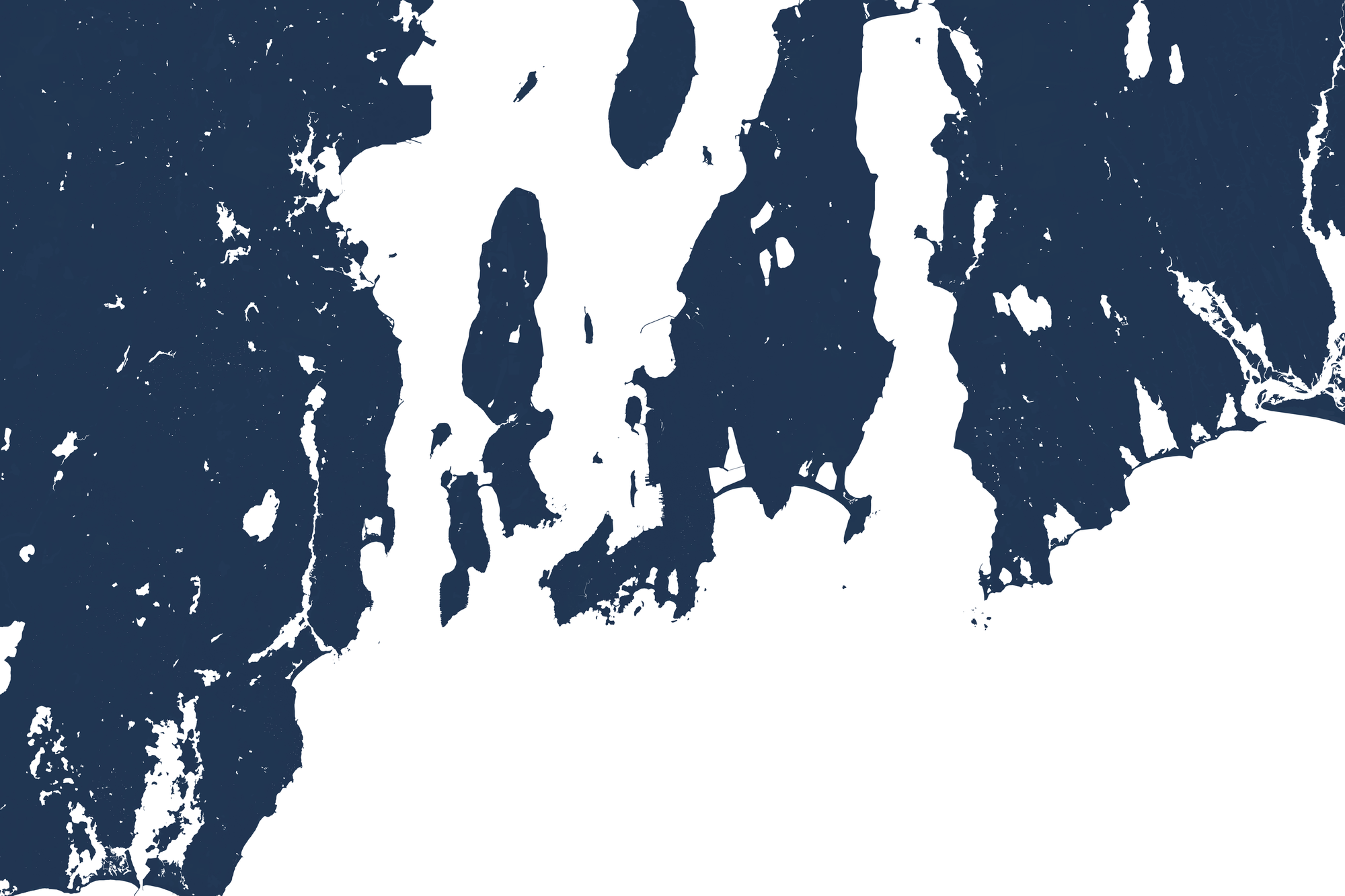 Newport Coastal Map — Fine Art Print Horizontal, navy, No Frame, 10x8
