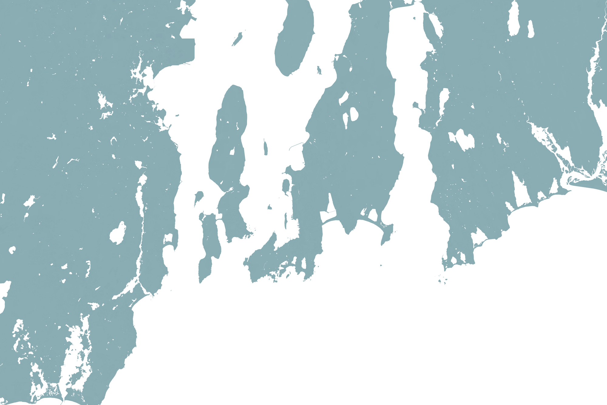 Newport Coastal Map — Fine Art Print Horizontal, soft-blue, No Frame, 10x8