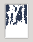 Newport Coastal Map — Fine Art Print Vertical, navy, White Frame, 8x10