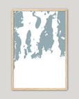 Newport Coastal Map — Fine Art Print Vertical, soft-blue, Oak, 8x10