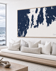 Newport canvas map — sea-view bench interior
