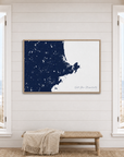 North Shore Massachusetts canvas map — window-scene interior