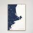 North Shore Massachusetts Coastal Map — Canvas Vertical, navy, Natural Oak