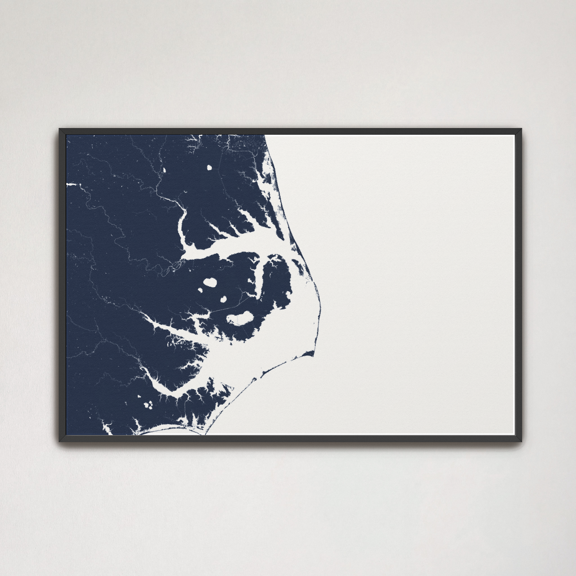 Outer Banks Canvas Map - Horizontal