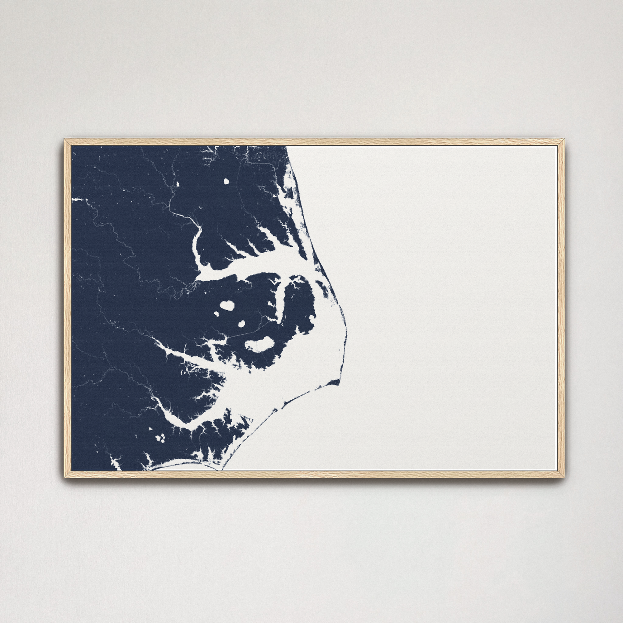 Outer Banks canvas map horizontal product mockup