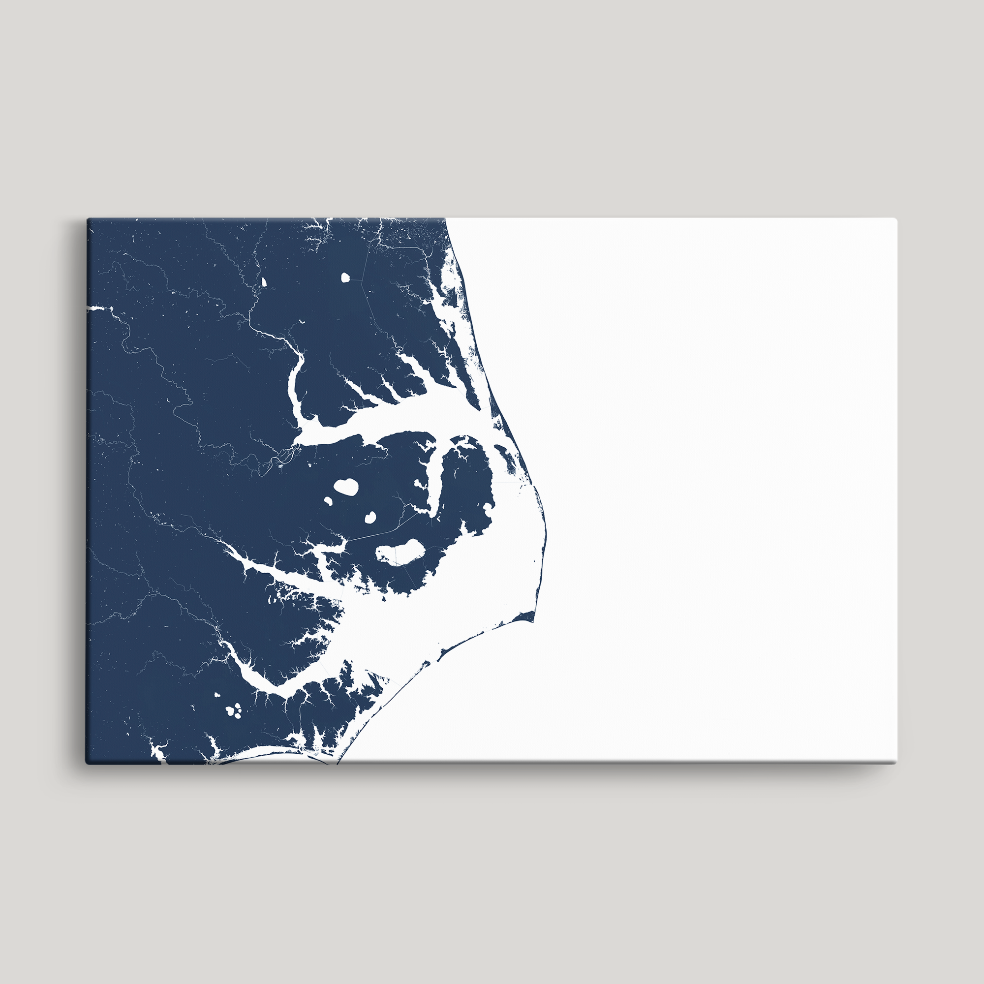 Outer Banks Canvas Map - Horizontal