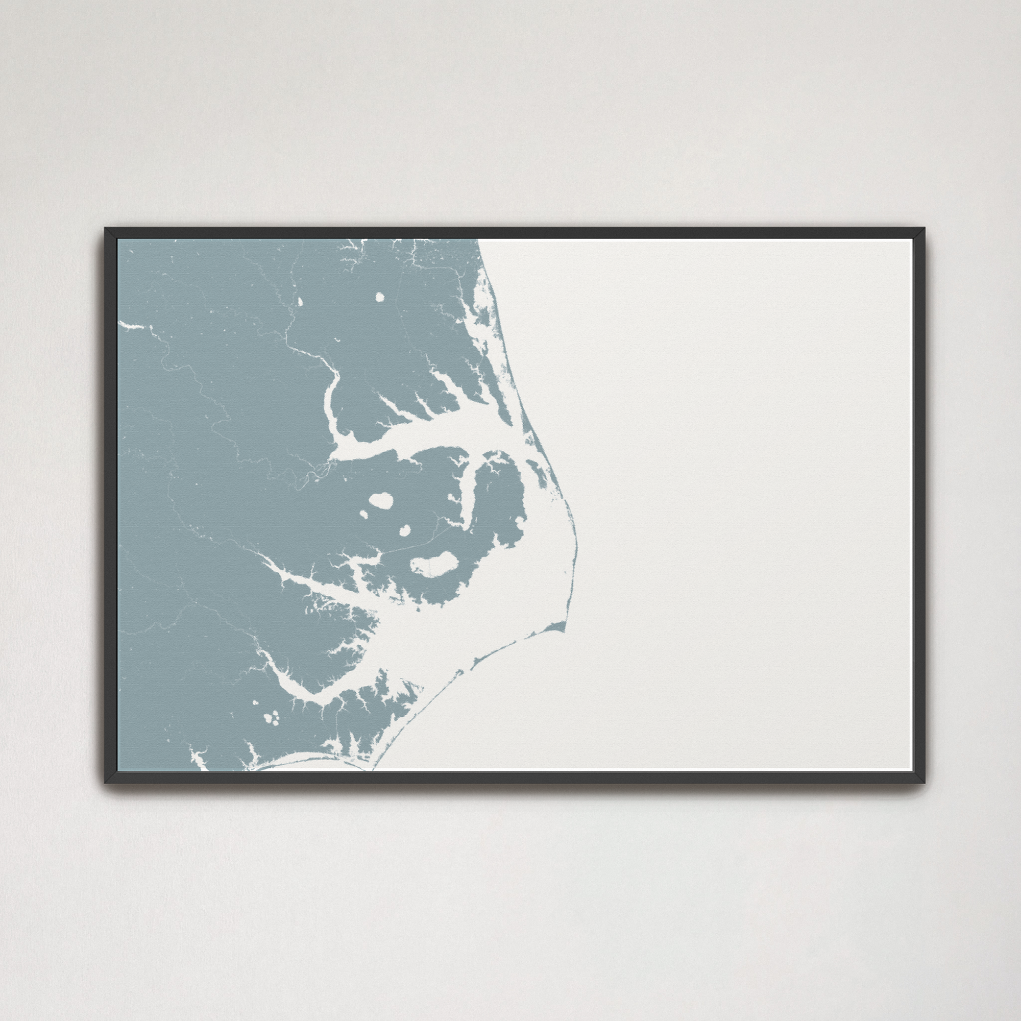 Outer Banks Canvas Map - Horizontal