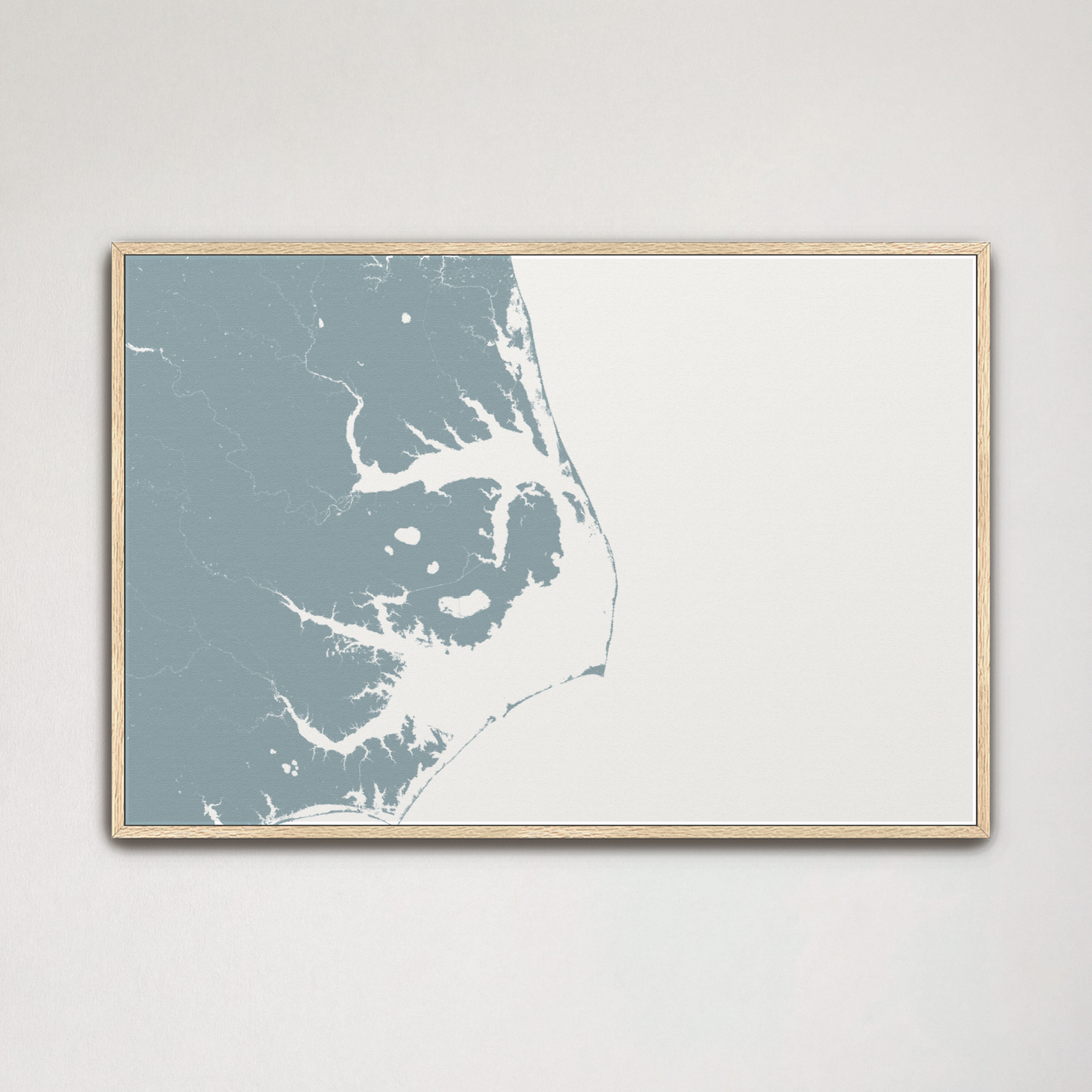 Outer Banks Canvas Map - Horizontal